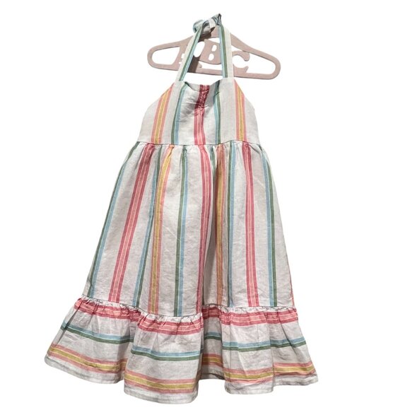 Janie and Jack Striped Linen Halter Dress, 3T - Picture 1 of 9